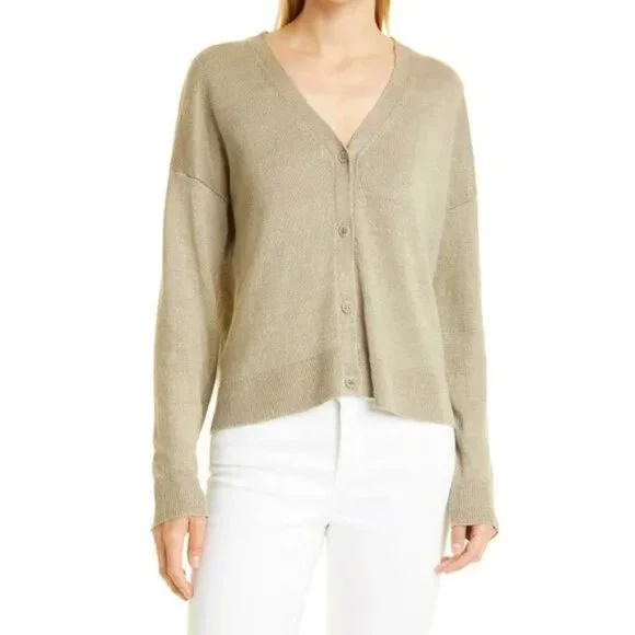 NWOT Jenni Kayne Linen Boyfriend Cardigan In Willow size M - Picture 2 of 13